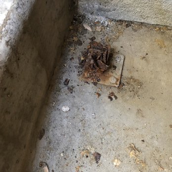 Property Management Systems - The rusted off attachment point at the bottom of the railing they won't fix. - Property Management Near Me - Salt Lake City, Utah