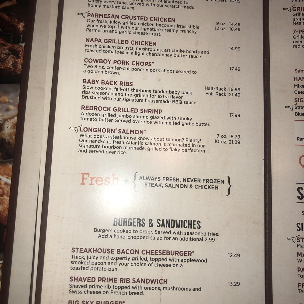LongHorn Steakhouse - Menu - Steakhouses Near Me - Peoria, Illinois