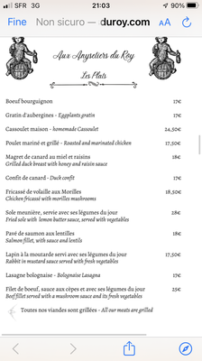 Menu photo 2 Aux Anysetiers du Roy Paris, 75 Menu photo 2 Aux Anysetiers du Roy Paris, 75
