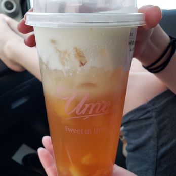 Ume Tea - White peach tea with cheese top - Coffee & Tea Near Me - Cupertino, California