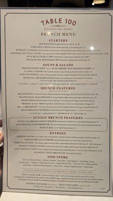 Menu photo 4 Table 100 Flowood, MS