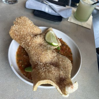 Tzintzuntzan - Chicharron with amazing spicy salsa and avocado - Mexican Near Me - Austin, Texas Tzintzuntzan - Chicharron with amazing spicy salsa and avocado - Mexican Near Me - Austin, Texas