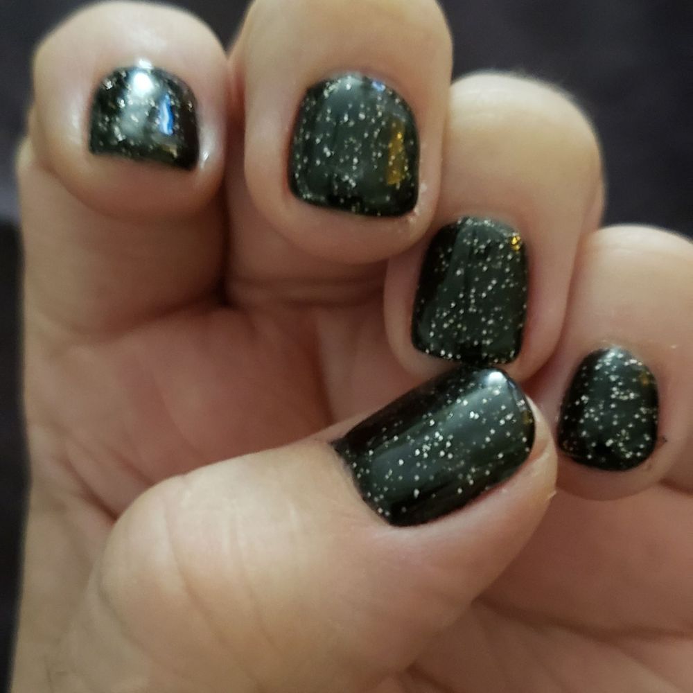 Lovely nails - Black with silver glitter (gel) - Nail Salons Near Me - Menifee, California Lovely nails - Black with silver glitter (gel) - Nail Salons Near Me - Menifee, California