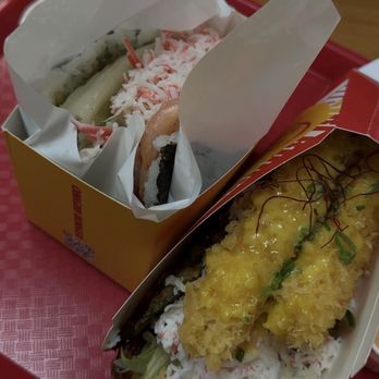 Onigiri Burgers - Salmon Burger + Shrimp Tempura Nori - Japanese Near Me - Sacramento, California Onigiri Burgers - Salmon Burger + Shrimp Tempura Nori - Japanese Near Me - Sacramento, California