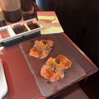 Chubby Cattle - A5 Wagyu uni and caviar nigiri - Barbeque Near Me - Chicago, Illinois Chubby Cattle - A5 Wagyu uni and caviar nigiri - Barbeque Near Me - Chicago, Illinois