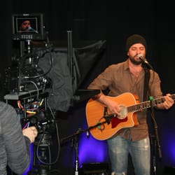 Plymouth Area Community Access Television - Musician recording at PACTV for PACTV Community News
