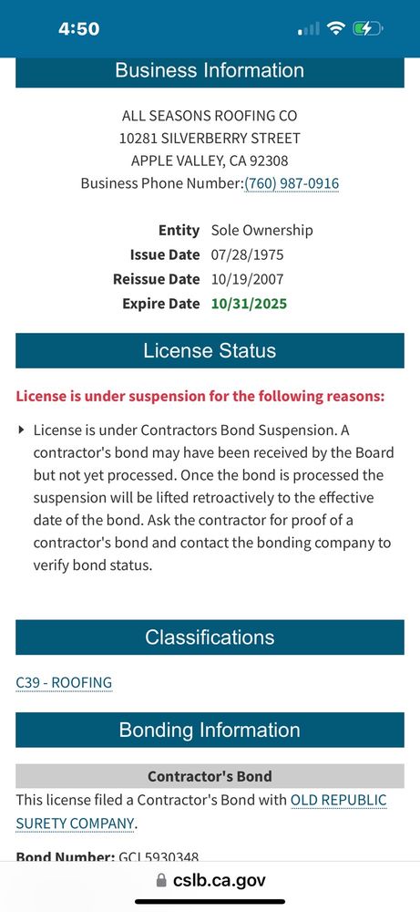 Slide of All Seasons Roofing