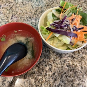 Bangkok Kitchen - miso soup and house salad - Thai Near Me - Latham, New York Bangkok Kitchen - miso soup and house salad - Thai Near Me - Latham, New York