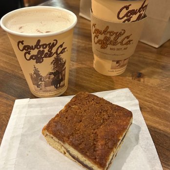 Cowboy Coffee - Divinity Chai + Black Drip Coffee + Cinnamon Coffee Cake (the absolute best) - Coffee & Tea Near Me - Jackson, Wyoming Cowboy Coffee - Divinity Chai + Black Drip Coffee + Cinnamon Coffee Cake (the absolute best) - Coffee & Tea Near Me - Jackson, Wyoming