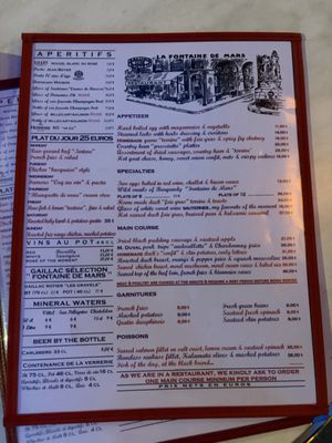 Menu photo 2 La Fontaine de Mars Paris, 75 Menu photo 2 La Fontaine de Mars Paris, 75