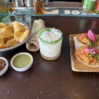Tacos X Mezcal - Complementary Chips & salaa, coconut cream marg and tres taco! - Tacos Near Me - Tulsa, Oklahoma Tacos X Mezcal - Complementary Chips & salaa, coconut cream marg and tres taco! - Tacos Near Me - Tulsa, Oklahoma
