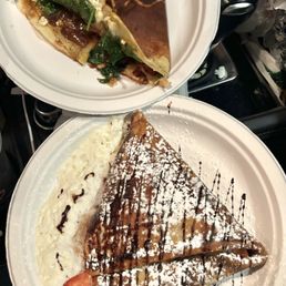 Nutella, strawberry, Banana & Coconut  2. Sauteed Spinach with Caramelized Onions, Sun-Dried Tomatoes & Herbal Feta