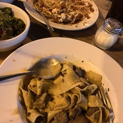Tisano's Garlic Grill - Prime Rib Stroganoff (bottom) Veal Parmigiana (top)