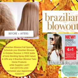 Pura Vida Day Spa - Fall Special!  Free gift and 10% off set of 3 Brazilian Blowout Take Home Products with any FULL Brazilian Blowout Service
