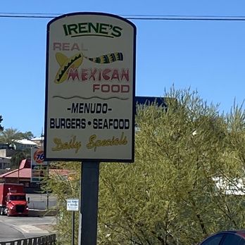 Irene's Real Mexican Food - The sign! Been around a long time. - Mexican Near Me - Globe, Arizona Irene's Real Mexican Food - The sign! Been around a long time. - Mexican Near Me - Globe, Arizona