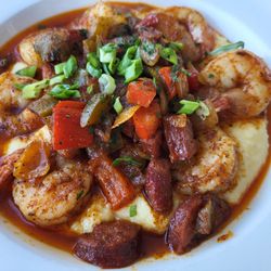 Surfside - My shrimp & grits with andouille sausage. Spicy & delicious.