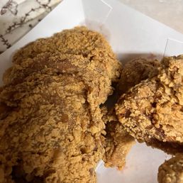 Fried chicken juicy seasoned very well Fried chicken juicy seasoned very well