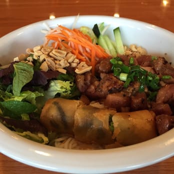 Pho Lovers - The shrimp & pork vermicelli. I substituted chicken for pork & got veggie spring rolls. Super yummy!!! - Vietnamese Near Me - Sunnyvale, California