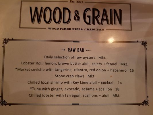 Menu photo 8 Wood & Grain Mount Pleasant, SC