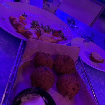 Poseidon - Was hungry so we started eating before I remembered to take a picture of the flat bread and hush puppies... both happy hour specials. - Seafood Near Me - Hilton Head Island, South Carolina Poseidon - Was hungry so we started eating before I remembered to take a picture of the flat bread and hush puppies... both happy hour specials. - Seafood Near Me - Hilton Head Island, South Carolina
