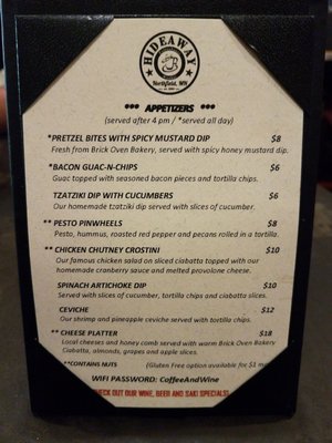 Menu photo 2 Hideaway Coffee House and Wine Bar Northfield, MN Menu photo 2 Hideaway Coffee House and Wine Bar Northfield, MN