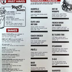 Sids Garage - Menu