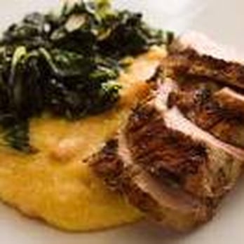 The Urban Chef - Pork Tenderloin, creamy polenta and sauteed spinach - Personal Chefs Near Me The Urban Chef - Pork Tenderloin, creamy polenta and sauteed spinach - Personal Chefs Near Me