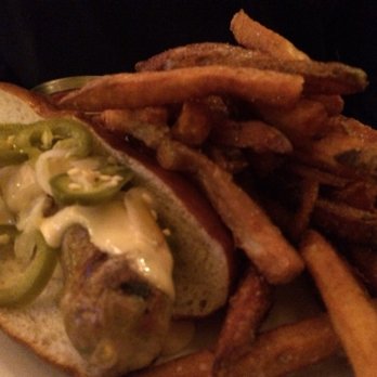 Maevery Public House - The Bobby (jalapeno sausage) w/ fries - Cocktail Bars Near Me - Lake Bluff, Illinois Maevery Public House - The Bobby (jalapeno sausage) w/ fries - Cocktail Bars Near Me - Lake Bluff, Illinois