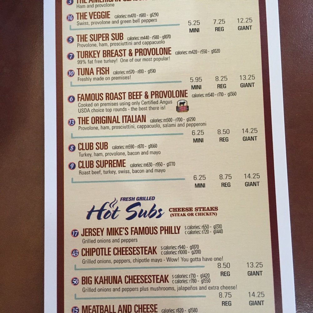 Jersey Mike's Subs - Menu - Sandwiches Near Me - San Diego, California Jersey Mike's Subs - Menu - Sandwiches Near Me - San Diego, California