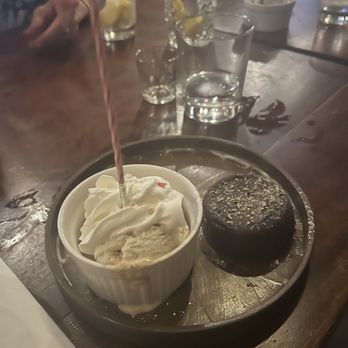 Tavern 157 - Chocolate Lava Cake with Caramel Ice Cream - Lounges Near Me - Flushing, New York