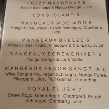 Mango Mangeaux - Drink menu - New American Near Me - Hampton, Virginia