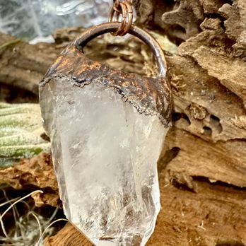 Gemtuitive - Faden Lemurian Quartz (Colombia) Electroform Necklace - Made in house - Gemstones & Minerals Near Me - Boonton, New Jersey Gemtuitive - Faden Lemurian Quartz (Colombia) Electroform Necklace - Made in house - Gemstones & Minerals Near Me - Boonton, New Jersey
