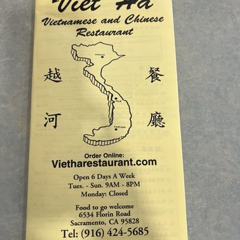 Viet-Ha - Menu p1/4 (front page) as of 4/13/25 - Chinese Near Me - Sacramento, California Viet-Ha - Menu p1/4 (front page) as of 4/13/25 - Chinese Near Me - Sacramento, California
