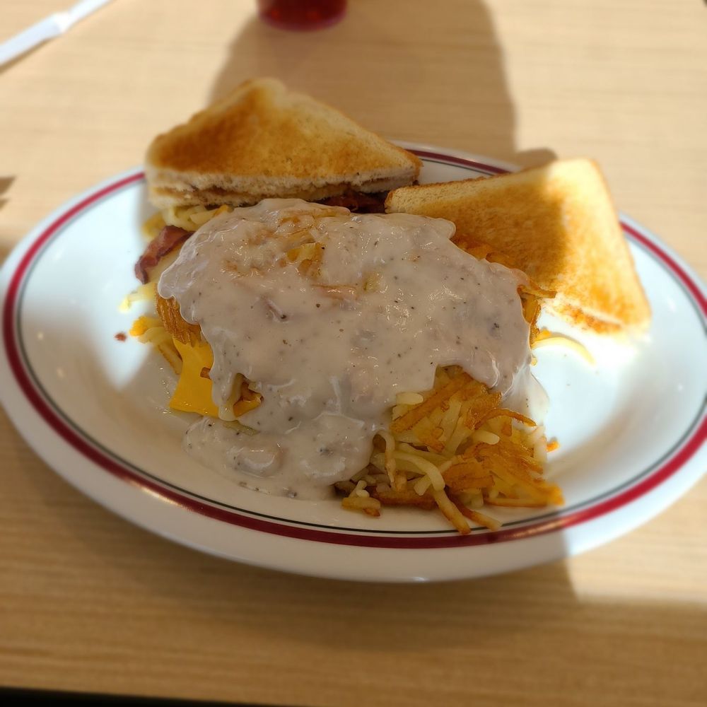 Huddle House - Sausage stuffed hashbrowns - Diners Near Me - Georgetown, Texas
