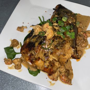 Grand Isle Seafood - Blackened Baked Gulf Fish with Crawfish Sauce - Southern Near Me - New Orleans, Louisiana