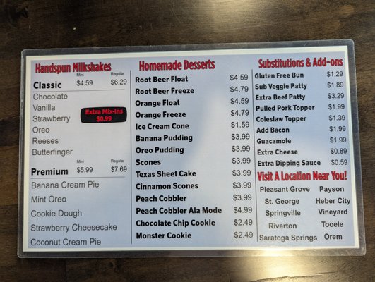 Menu photo 2 Chubby's Cafe Springville, UT