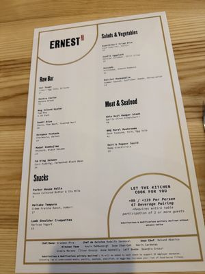 Menu photo 3 Ernest San Francisco, CA Menu photo 3 Ernest San Francisco, CA