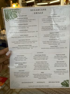 Menu photo 2 Sugarcane Grille Charlotte Amalie, VI