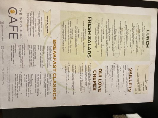 Menu photo 8 The Incredible Cafe San Diego, CA Menu photo 8 The Incredible Cafe San Diego, CA