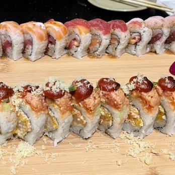 Tang's Sushi - Top row: Fish Lover, bottom row: Volcano - Sushi Bars Near Me - Roseville, California
