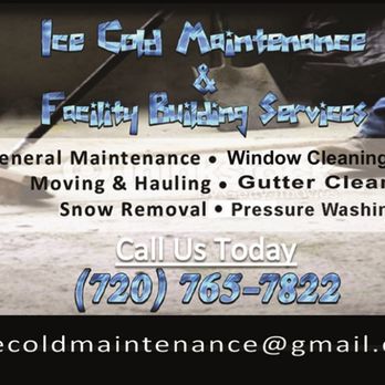 Ice Cold Maintenance and Facility Building Services - Contact us for all your exterior maintenance needs! - Snow Removal Near Me - Denver, Colorado