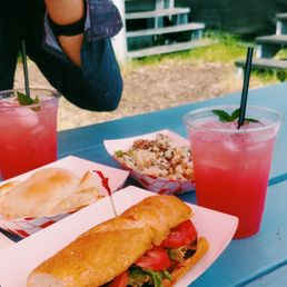 Fourth of July vegan feast featuring BBQ Seitan Po'boy, Smokey Potato Salad, Cheddar-Kale Kolaches and Watermelon Agua Fesca - Delicious! Fourth of July vegan feast featuring BBQ Seitan Po'boy, Smokey Potato Salad, Cheddar-Kale Kolaches and Watermelon Agua Fesca - Delicious!