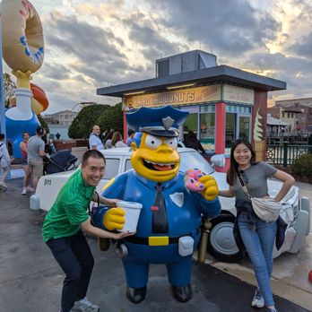 Lard Lad Donuts - Chief Wiggum outside Lard Lad Donuts at Springfield, U.S.A. (home of the Simpsons) at Universal Studios Florida. - Donuts Near Me - Orlando, Florida Lard Lad Donuts - Chief Wiggum outside Lard Lad Donuts at Springfield, U.S.A. (home of the Simpsons) at Universal Studios Florida. - Donuts Near Me - Orlando, Florida