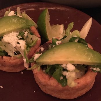Flores Corte Madera - Sopes de Palmito (lightly fried masa dumplings, hearts of palm, black bean puree, onions, cheese, avocado) - Mexican Near Me - Corte Madera, California Flores Corte Madera - Sopes de Palmito (lightly fried masa dumplings, hearts of palm, black bean puree, onions, cheese, avocado) - Mexican Near Me - Corte Madera, California