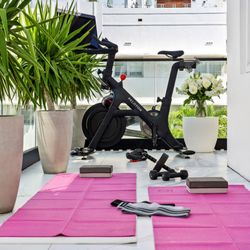 Modern Mansion of Miami - Outdoor balcony Peloton+ workout overlooking Ocean Drive? Yes, please.