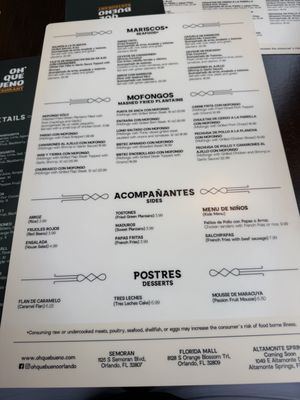 Menu photo 3 Oh Que Bueno Restaurant - Semoran Orlando, FL Menu photo 3 Oh Que Bueno Restaurant - Semoran Orlando, FL