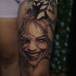 Mor Ink Tattoo - Custom tattoo of a creepy girl
