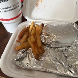Big double burger tray, Cajun fries, Chicken Quesadilla, huge sweet tea!