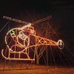 Santa in helicopter.