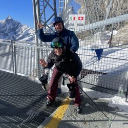 Evolution Ski School - On the left Italy, on the right Switzerland.
